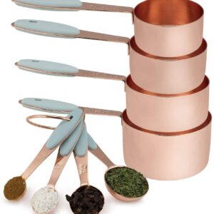 Cook with Color 8 Piece Copper Measuring Cups and Measuring Spoon Set