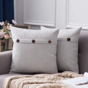 MIULEE Set of 2 Decorative Linen Throw Pillow Covers 18 x 18