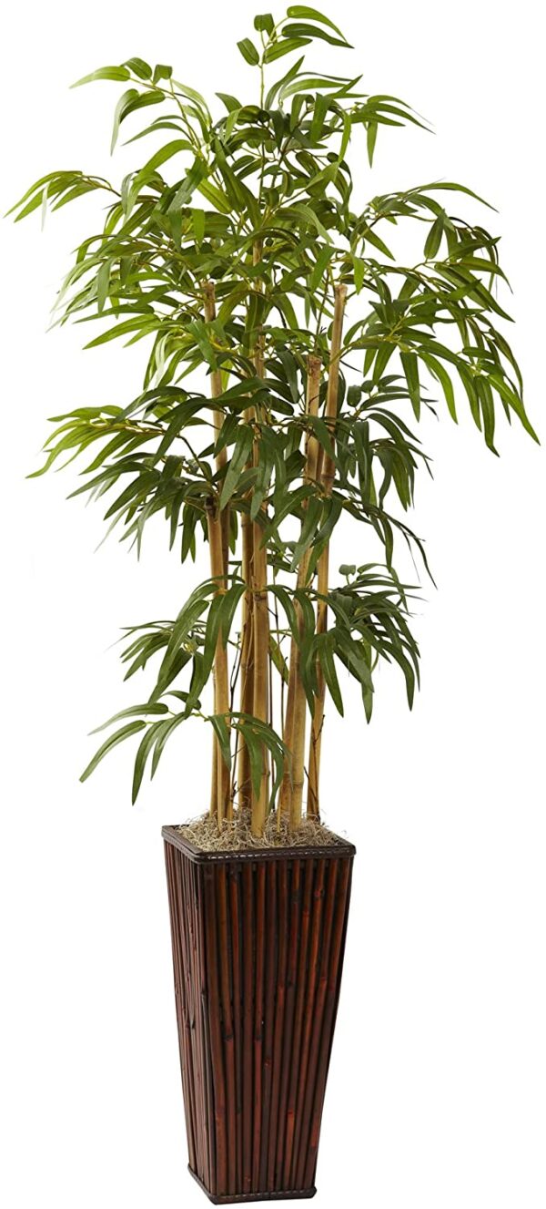Nearly Natural 4ft. Bamboo with Decorative Planter Artificial Plant